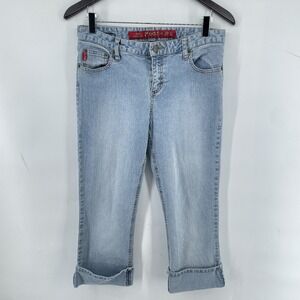 Vintage MUDD Capri Jeans Junior Sz 9 Y2K 90s Light Wash Low Rise Cuffed 29 x 22